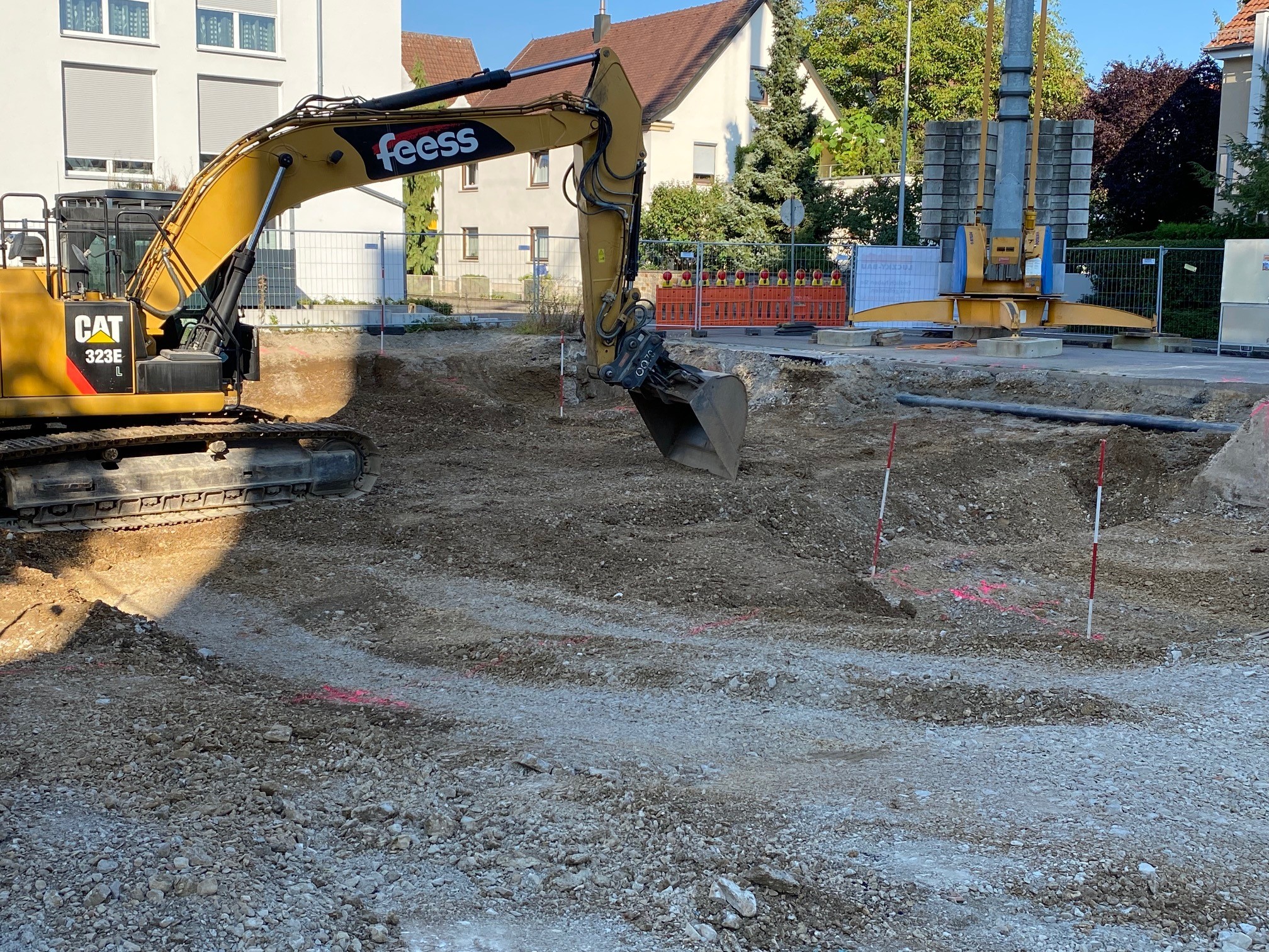 Eigentumswohnungen in Wendlingen Baustelle Erdarbeiten