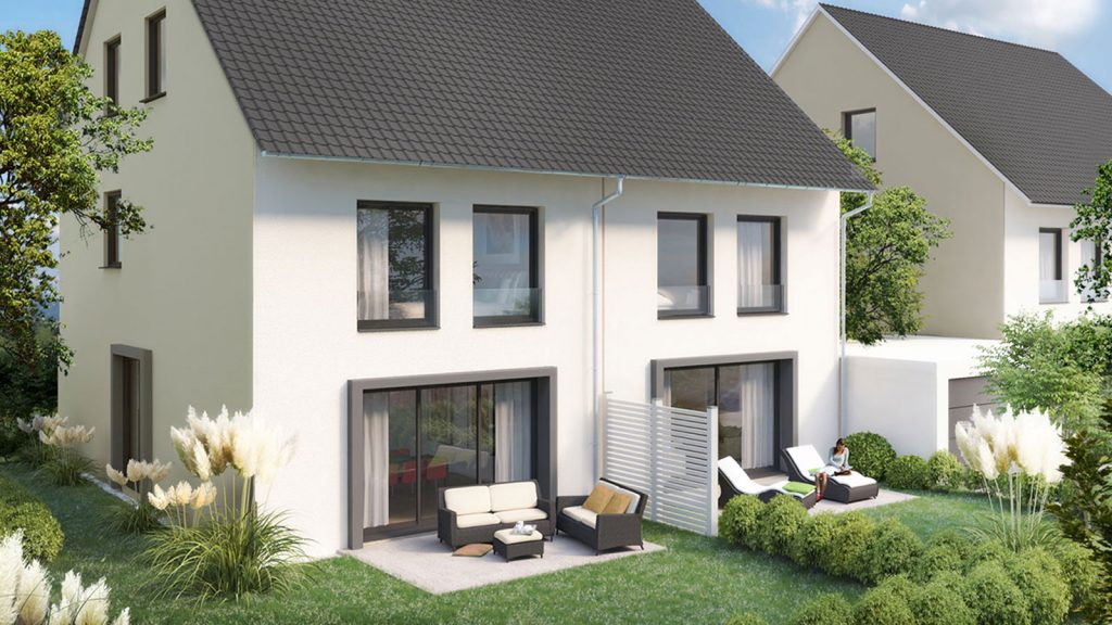 3D Grafik eines Doppelhauses in Lilienthal