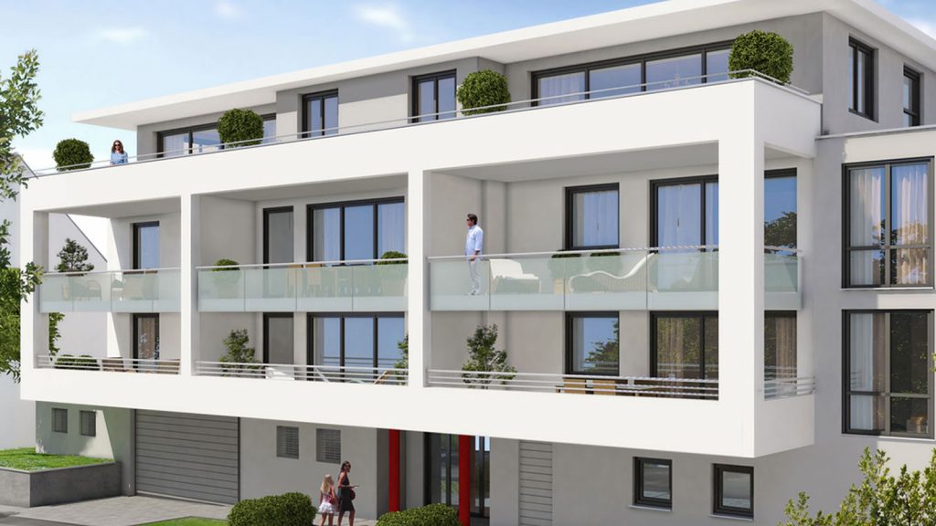 3D Grafik eines Mehrfamilienhauses in Wendlingen